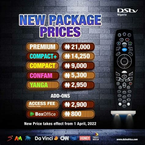 dstv subscription packages in nigeria